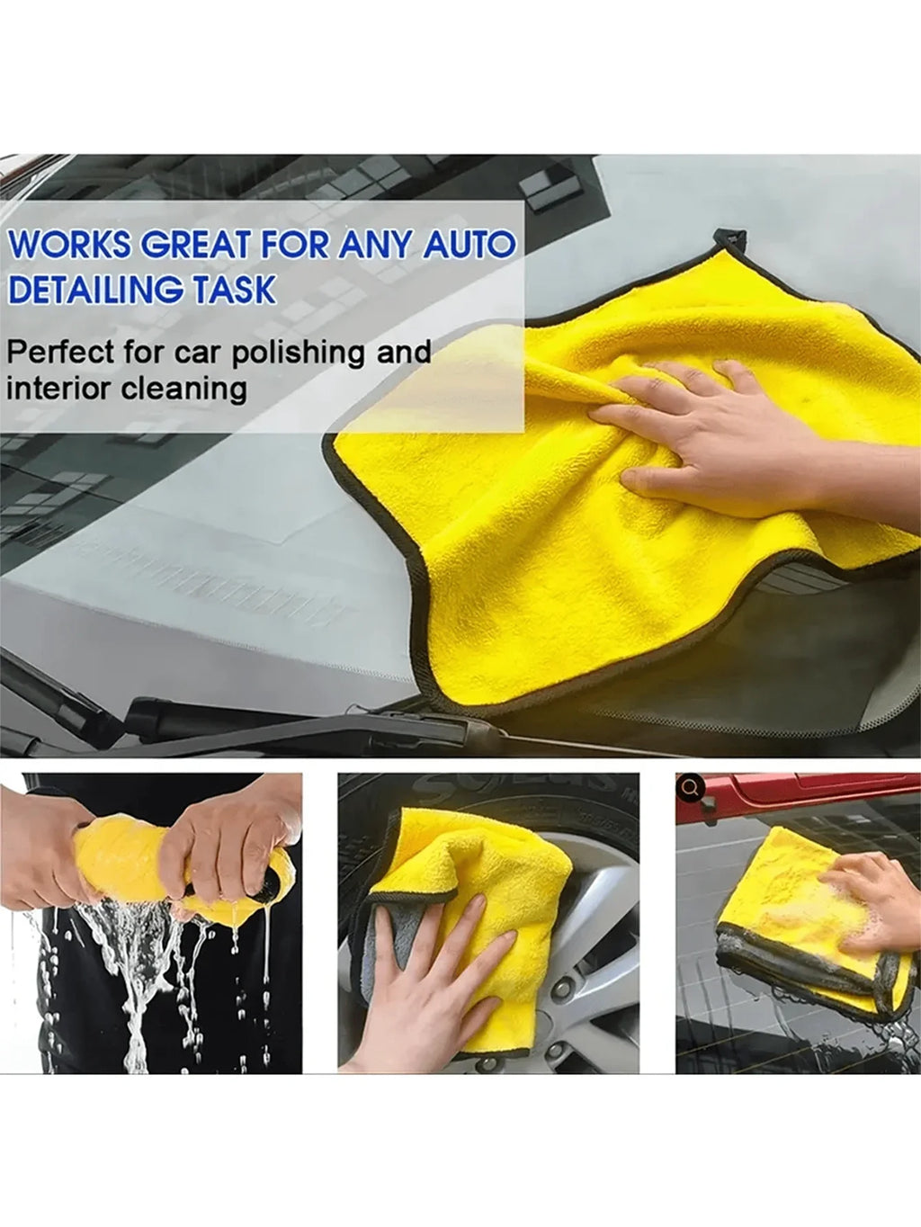 5 30X30cm High-density Coral Fleece Car Wash Towel Thickened Qme