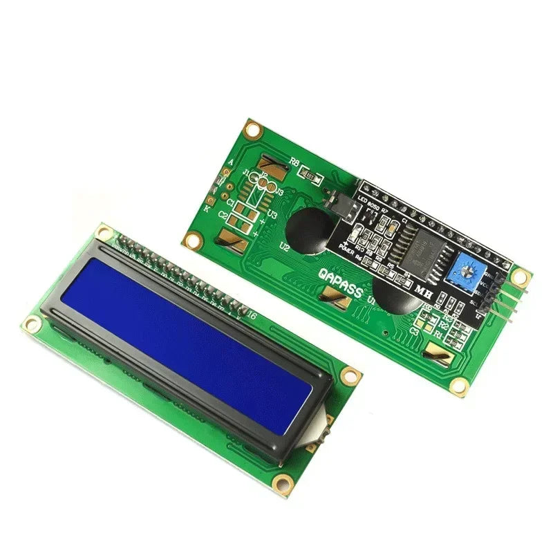 1pcs LCD1602 1602 LCD Module Blue / Yellow Green Screen 16x2 Character LCD Display PCF8574T PCF8574 IIC I2C Interface 5V Qme