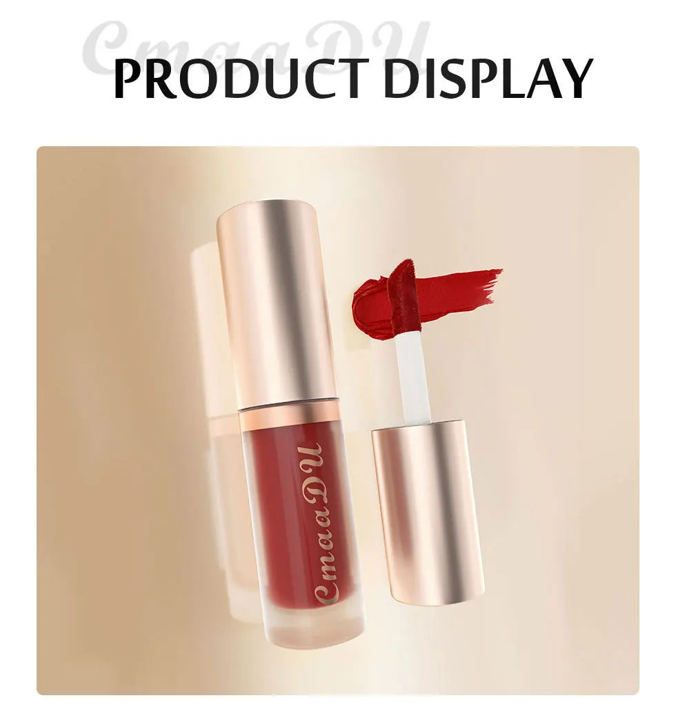1pcs Waterproof Matte Velvet Lip Glaze Moisturizing Long Lasting Non-stick Cup Not Easy To Fade Lip Gloss Lipstick Makeup Qme