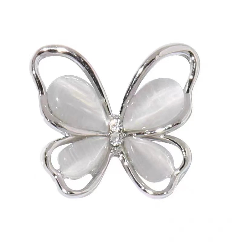 3D Hollow Alloy Rhinestone Butterfly Nail Art Jewelry Luxury Glitter Qme 10 gray