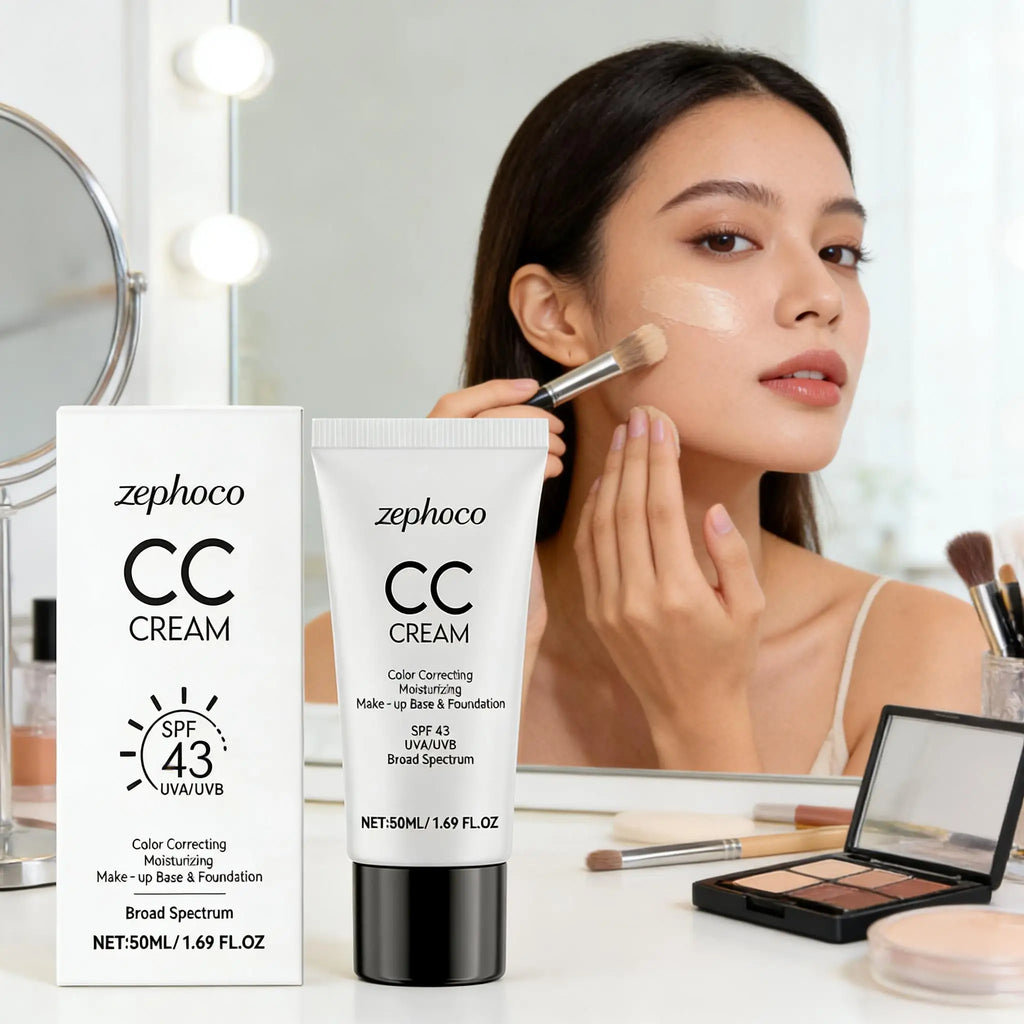 Color Correcting CC Cream Natural Concealer Full Coverage Brighten Even Skin Tone Lightweight Face Foundation Makeup Cosmetics Qme