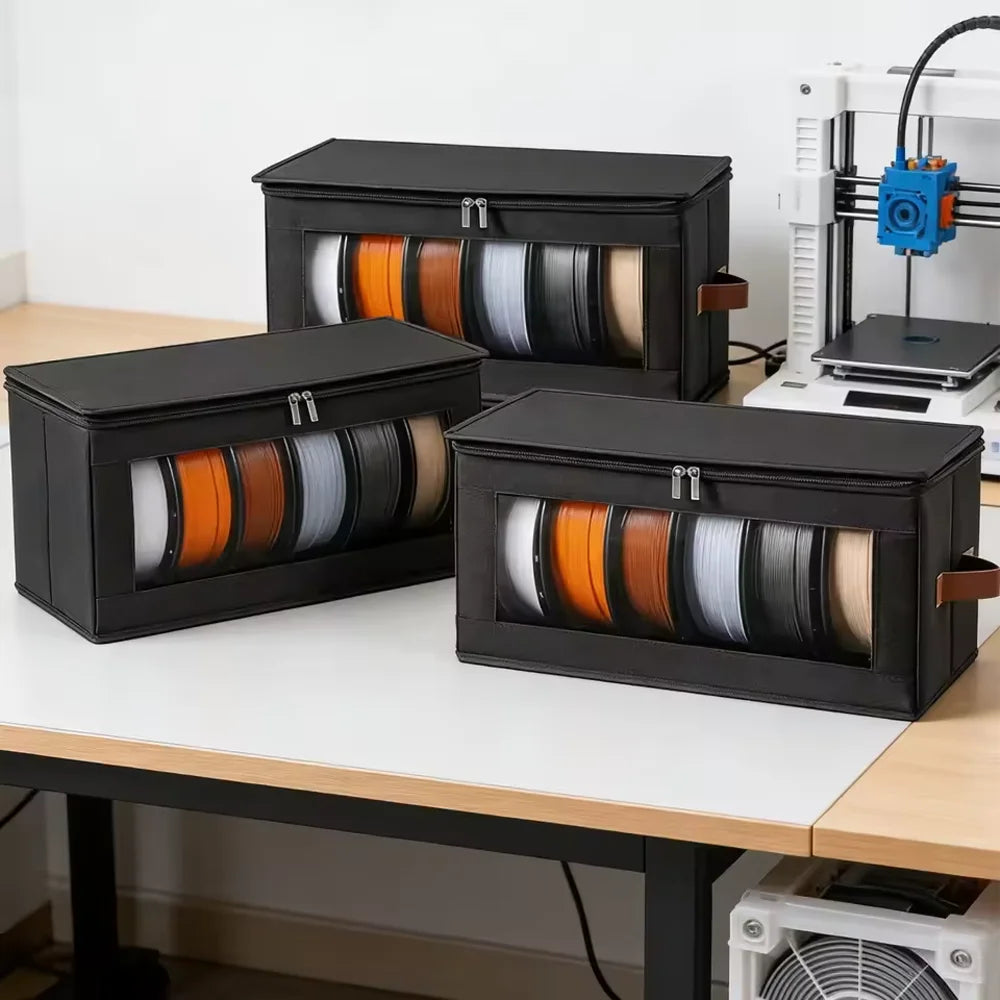 600D Oxford Fabric 3D Filament Storage Container Dustproof & Moisture-Proof Holds 6 Rolls of Long Filament for 3D Printer Qme