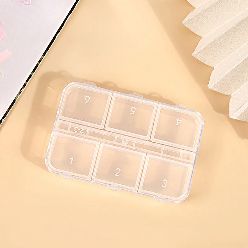6 Grids Organizer Case Holder Craft Plastic Storage Box Compartment Qme