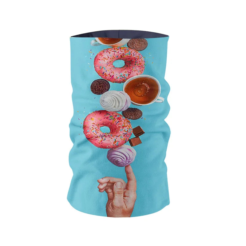 Food Donut Headscarf Fun Printing Women's Hijab Scarf Summer Neck Qme