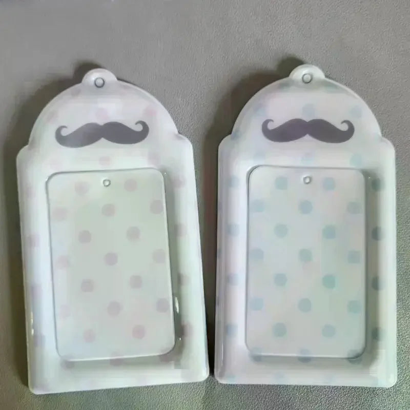 Polka Dot Mustache Print Card Holder Stylish PVC Kpop Photocard Meal Qme