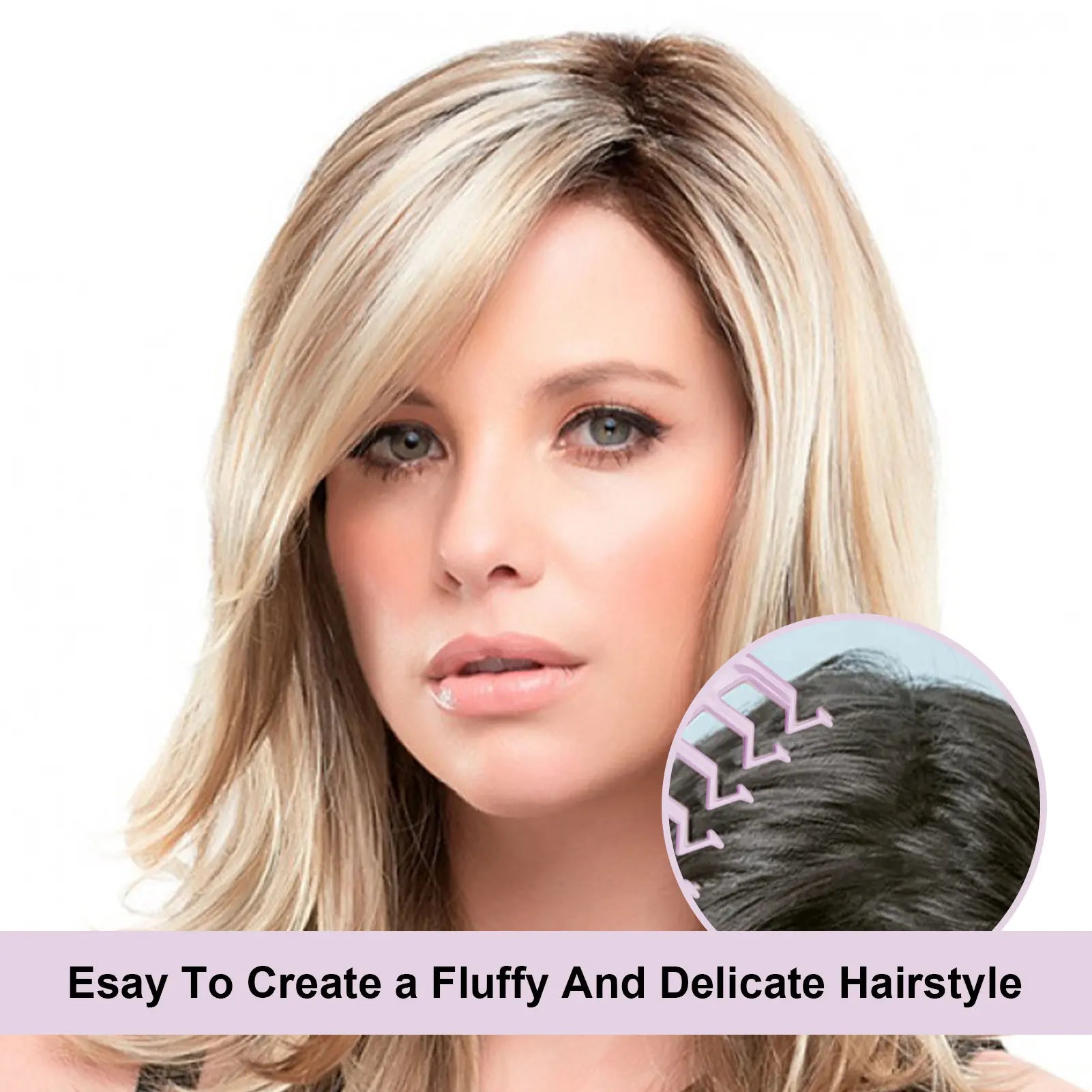 1 Hair Comb Z-shaped Wide Tooth Teasing Combs Fine Detangling Knotty Qme