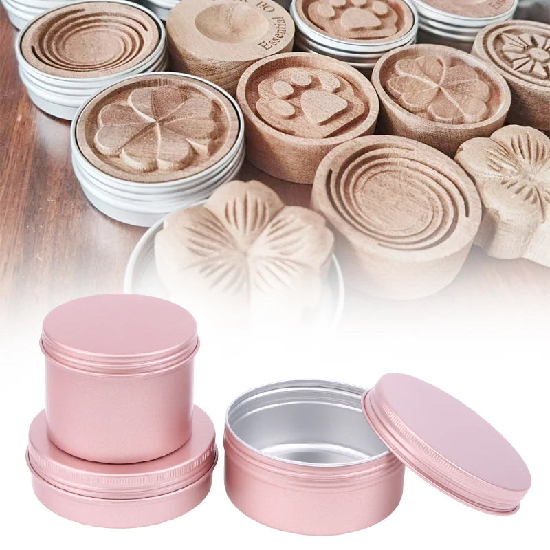 5 Refillable Cream Jars Tin Containers Screw-top Lids Lip Balm Nail Qme