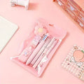 7PCS Cream Color Cute Stationery Set for School, Christmas Student Gift, Kawaii Writing Supplies with Notebook Pen Qme Pink