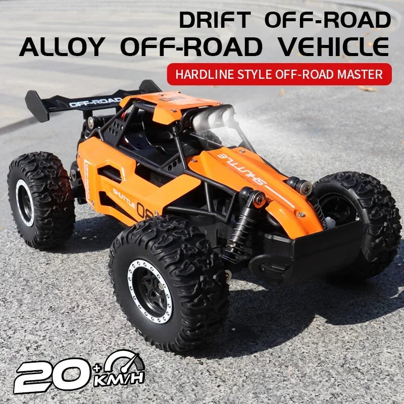 RC Car 2.4Gh Model With LED Lights 2WD High Speed Off-road Remote Control Climbing Vehicle Outdoor Cars Drift Kid Toys Boys Gift Qme