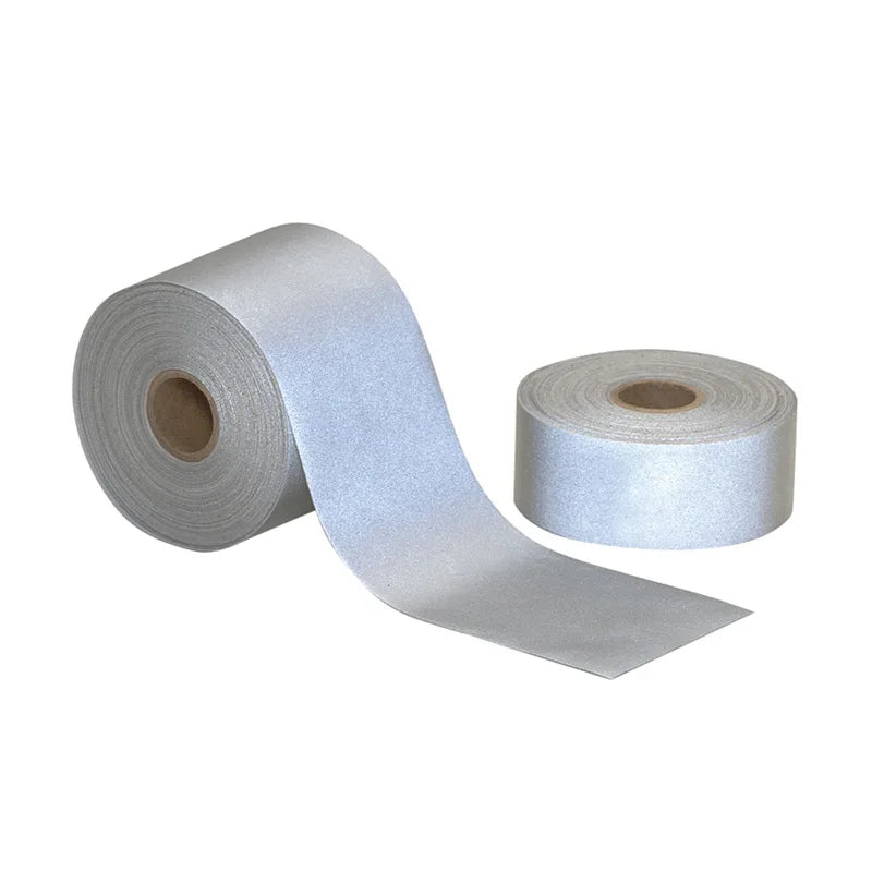 5cm wide DIY Sewing Reflection Strap Warning Safety Use For Garment Vest Bag, Silver Reflective Fabric Qme 5cm wide