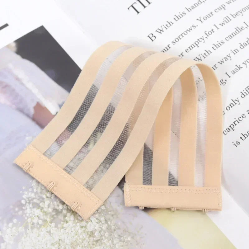 Elastic Invisible Women Non Slip Buckle Bra Extender 3 Hook Extension Qme A3 one size