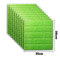 Stain Resistant Waterproof 3D Brick Wallpaper 38 5cmx35cm Wall Qme green 38x35 20pcs