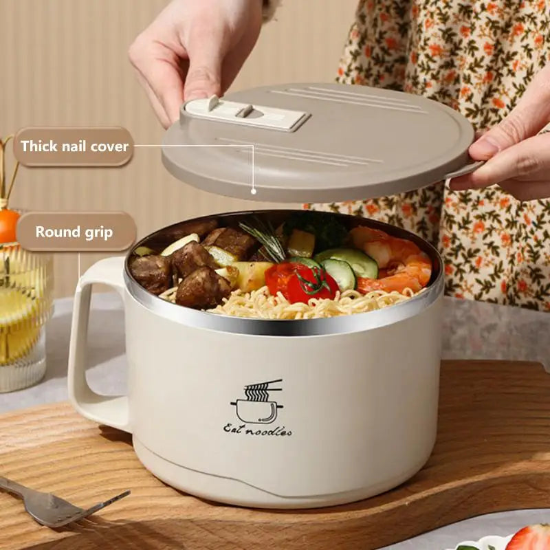 Stainless Steel Large Capacity Noodle Bowl Lid Durable Kitchen Dining Qme