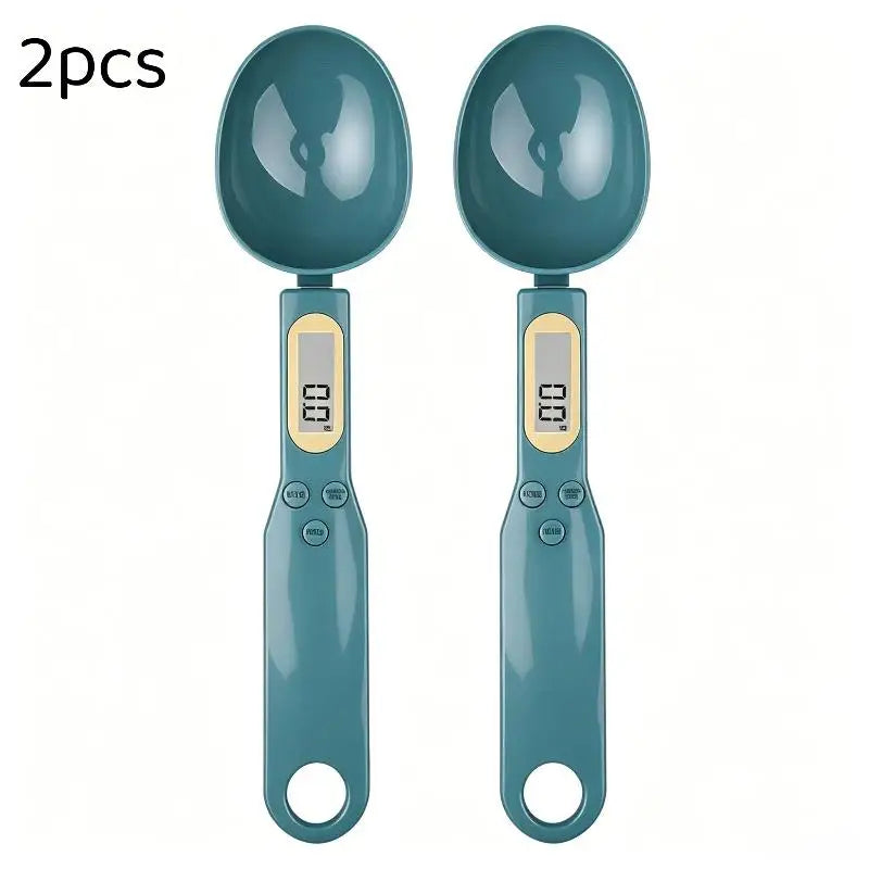 1 0 1- LCD Digital Food Scale Measuring Spoon Coffee Powder Milk Qme Dark green 2pcs