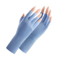 1 Pair Fingerless Gloves Thin Outdoor Riding Gloves UV Protection Multicolor Driving Gloves Stretch Female Touchscreen Qme 49TL