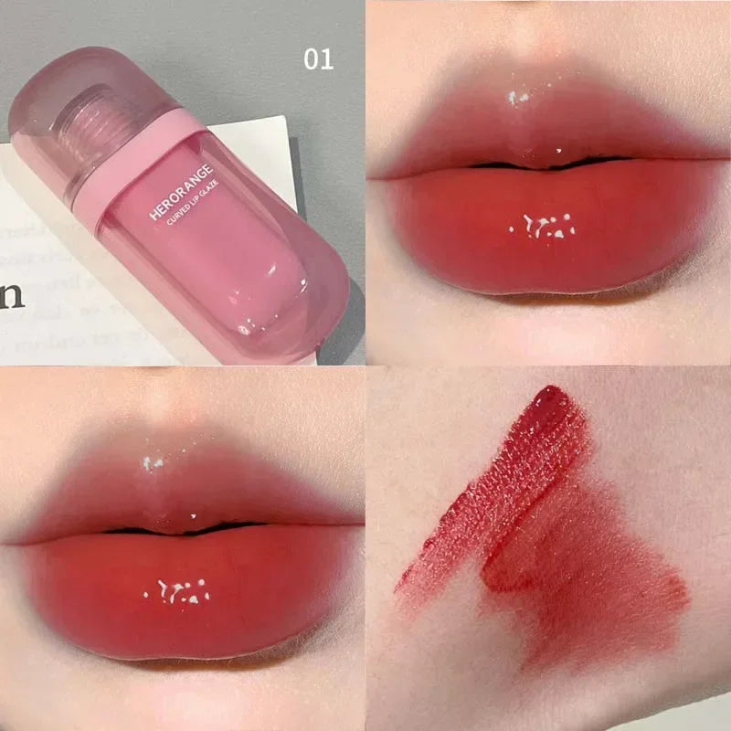 Red Brown Matte Velvet Lip Gloss Waterproof Liquid Lipstick Non-stick Cup Lips Tint Mud Makeup Rose Peach Lip Glaze Cosmetics Qme B01