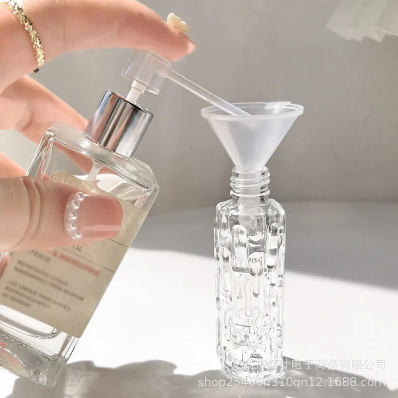 Glass Perfume Spray Bottle Aluminum Head Dispenser Press Empty Qme