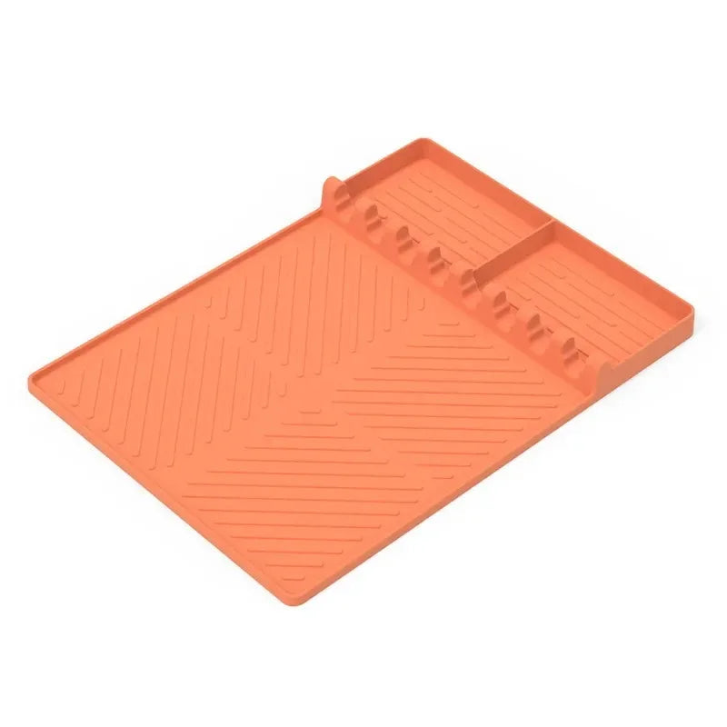 Heat Resistant Silicone Grill Tool Holder Mat Side Shelf Drip Pad Qme Orange A