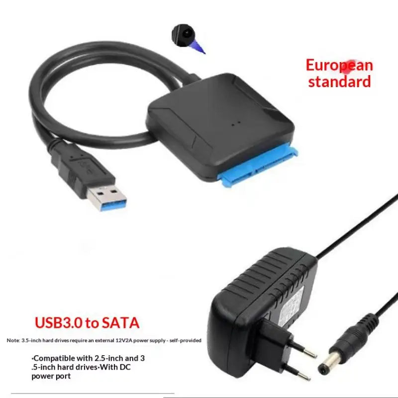 SATA USB 3 0 Adapter Cable 5 SSD HDD Hard Drive Disk Qme Sata Cable EU plug