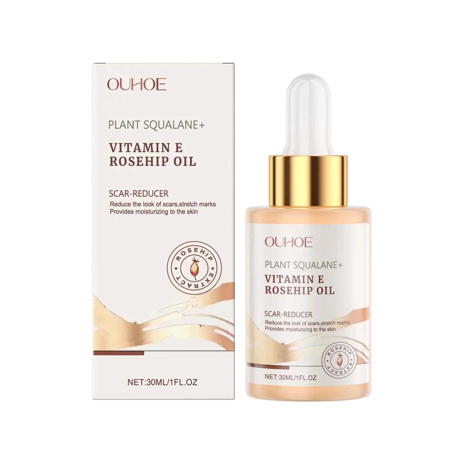 Moisturizing Squalane Rosehip Face Oil Lifting Firming Fade Fine Lines Smoothing Nourishing Skin Rejuvenation Facial Care Oil Qme 30ml boxed