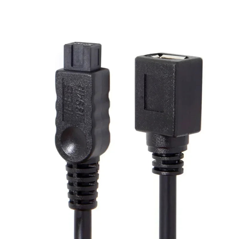 2pcs IEEE1394 firewire 800 9 pinos/6 pinos cabo firewire 800 400 ieee 1394 cabo (9pin 6pin) 2ft IEEE1394B Firewire 9Pin to 9Pin Qme 2pcs