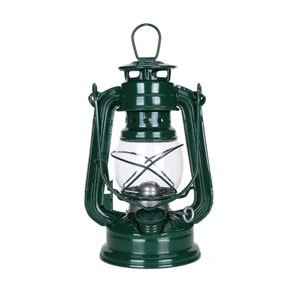 Retro Outdoor Camping Lamp Portable Lantern Bronze Colored Oil Qme one size Green