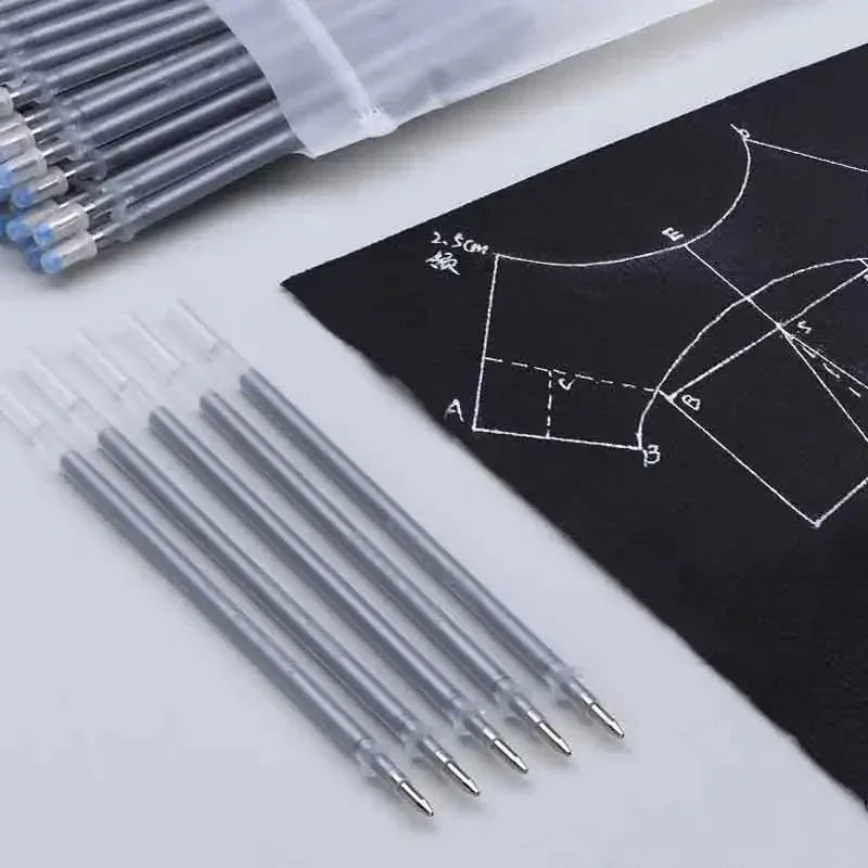 50/100Pcs Silver Refill 1.0mm Fabric Leather Marker Textile Refill Patchwork Marking Eraserable Washable Handle Qme