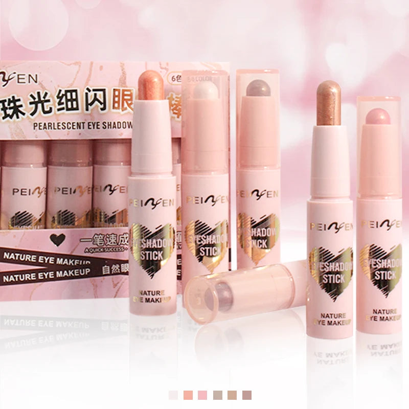 6 Eye Shadow Stick Waterproof Durable Multi-color Optional Shiny Qme