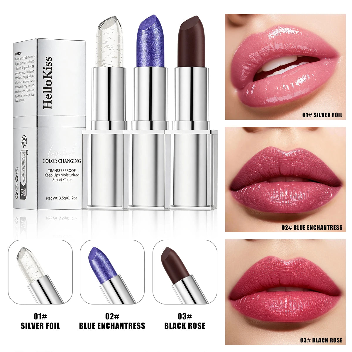 Temp Color Change Pearl Lipstick Metal Crystal Jelly Lip Balm Waterproof No Stick Cup Diamond Shimmer Lip Makeup Qme