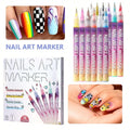 12 Nail Art Pen Marker 3D Special DIY Drawing Hook Decoration Tool Qme 1 set