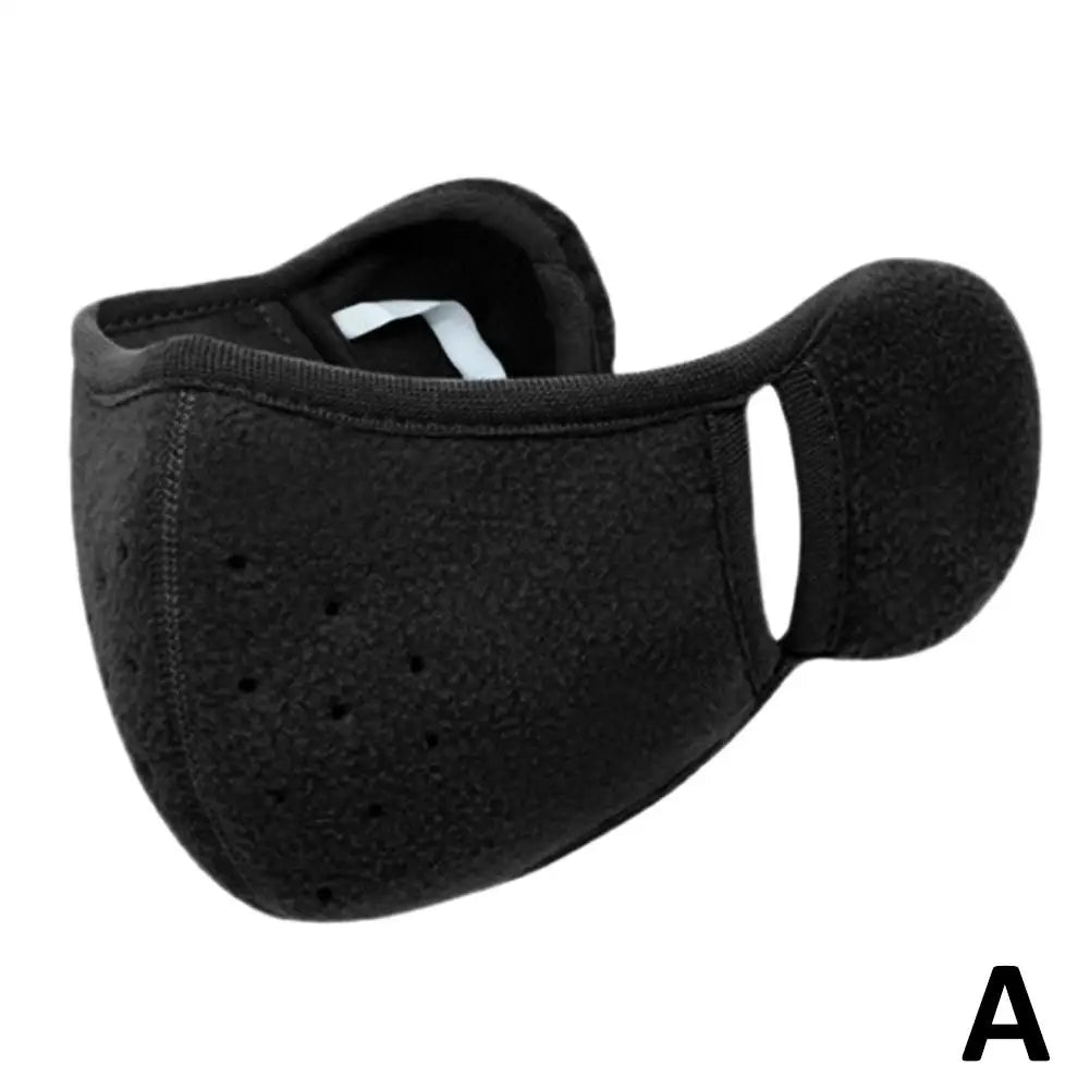 NEW Winter Fleece Earmuffs with Windproof Mouth Cover Unisex Warm Ear Warmer Breathable Face Mask for Outdoor Activities Qme A