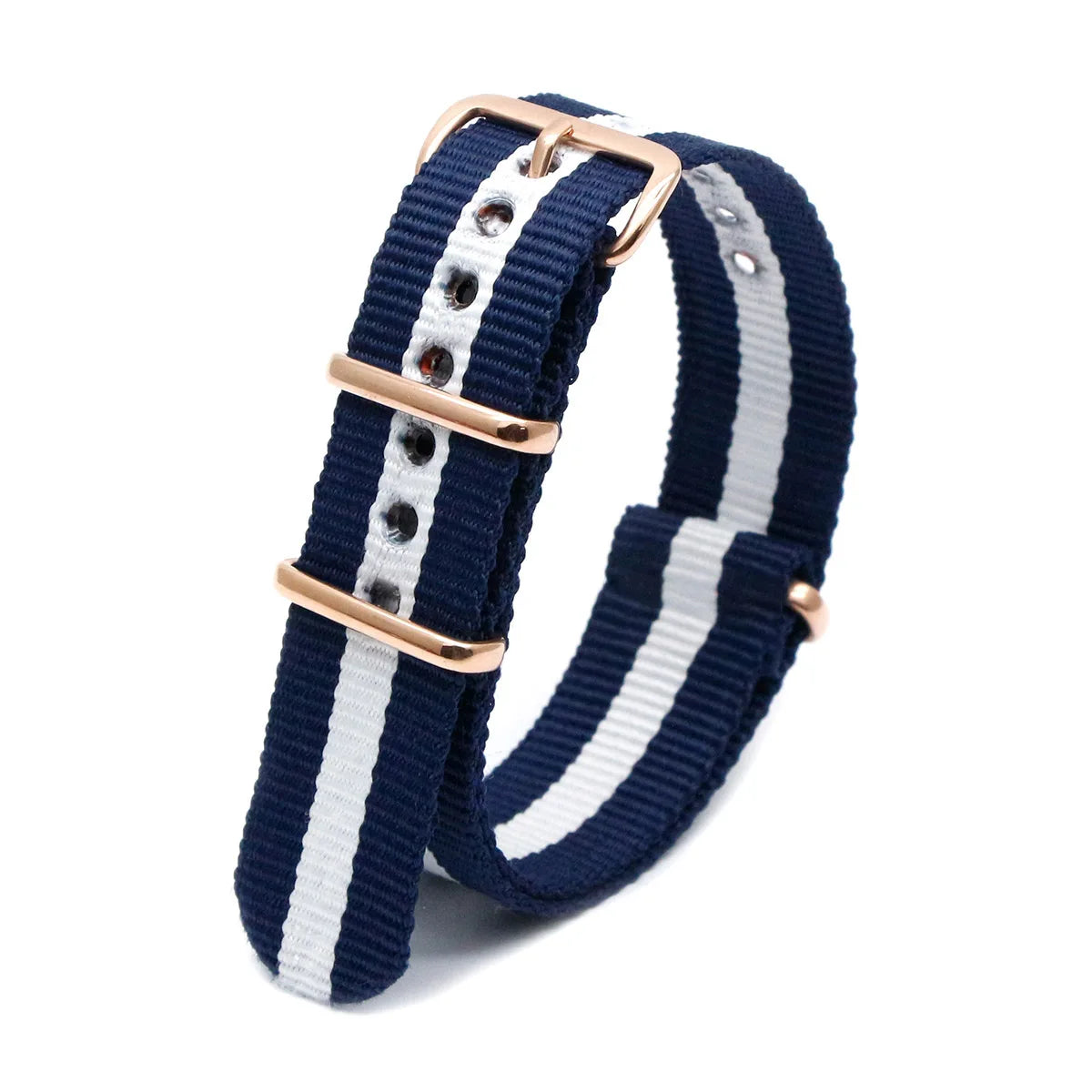 Luxury Nylon Watch Band Rose Gold Metal Buckle Durable Sweatproof Watch Strap 18/20/22/24MM Fashion Wristband For Men Women Qme