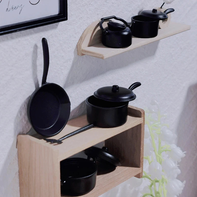 Miniature Dolls House Pot Cookware Kitchen Utensils Decorative Qme