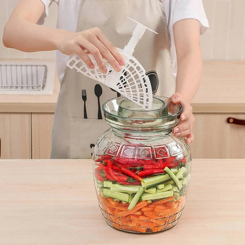 1Pc Pickle Jar Press Plastic Holder For Compaction In Kimchi Jar Pickle Jar Tool Home Making Kimchi Kitchen Gadgets. Qme