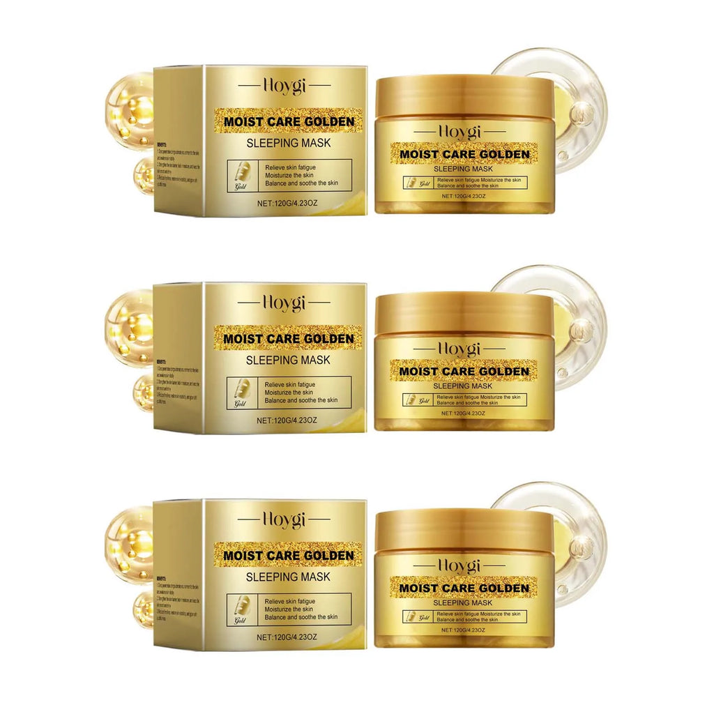 Gold Sleeping Masks Moisturizing Shrinkage Pore Lift Firm Fade Fine Lines Niacinamide Brightening Facial Skin Facial Masks Qme 3Pcs