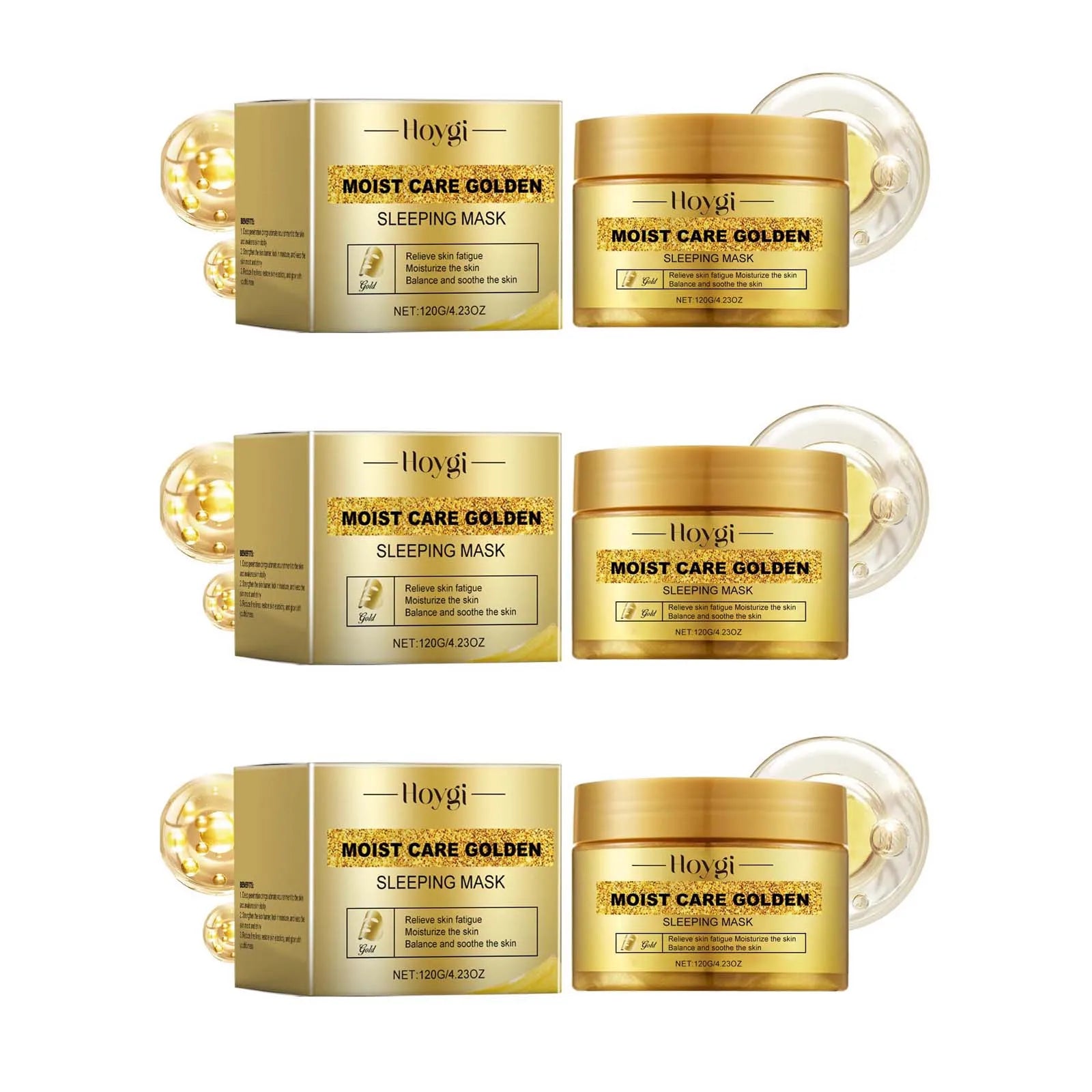 Gold Sleeping Masks Moisturizing Shrinkage Pore Lift Firm Fade Fine Lines Niacinamide Brightening Facial Skin Facial Masks Qme 3Pcs