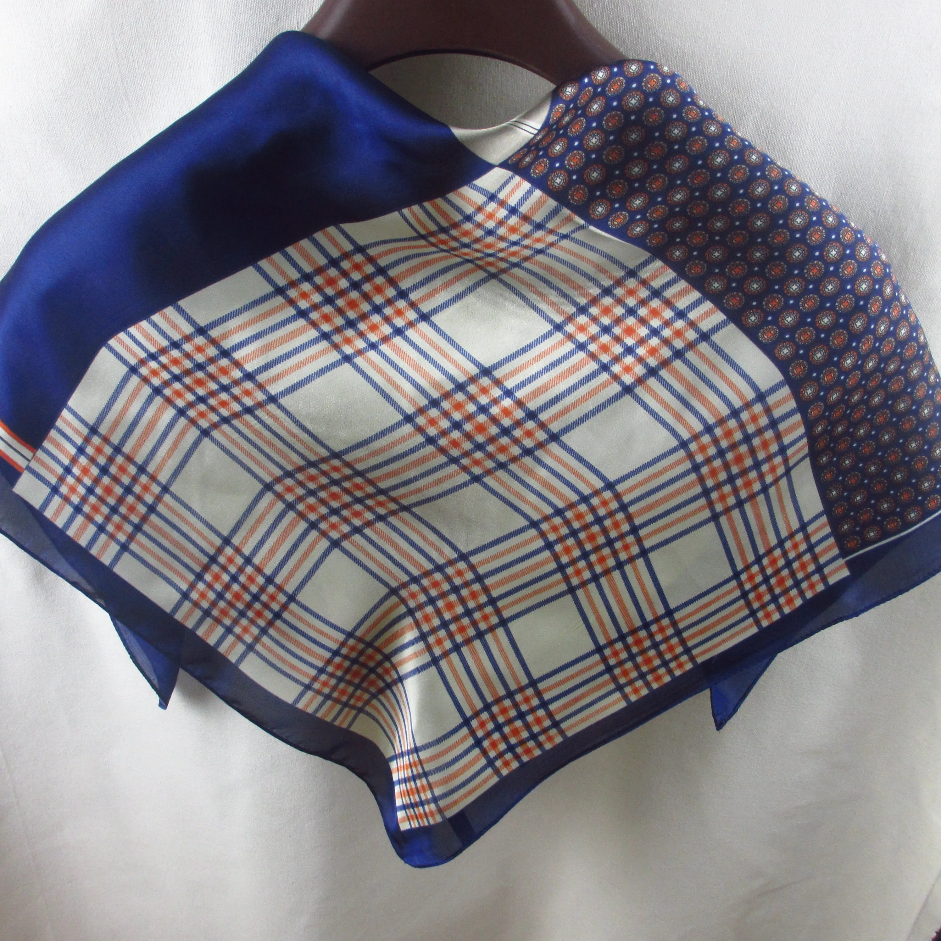 Silk Feeling Polyester Scarf Men's Neck Foulard Square Small Headband Qme