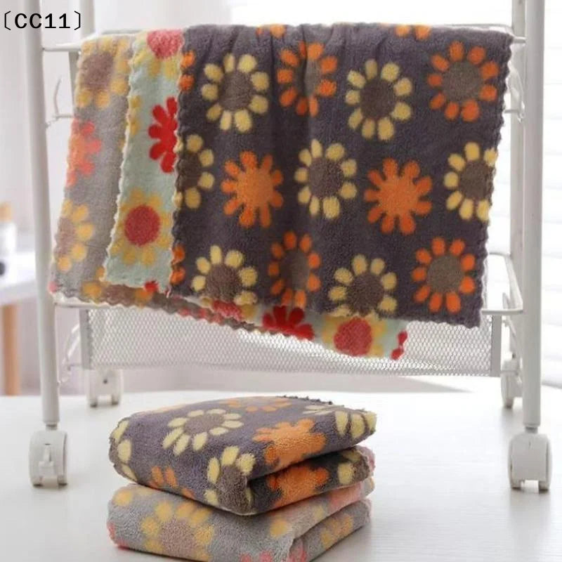 Kitchen Cleaning Cloths Soft Absorbent Dishcloth Coral Fleece Qme