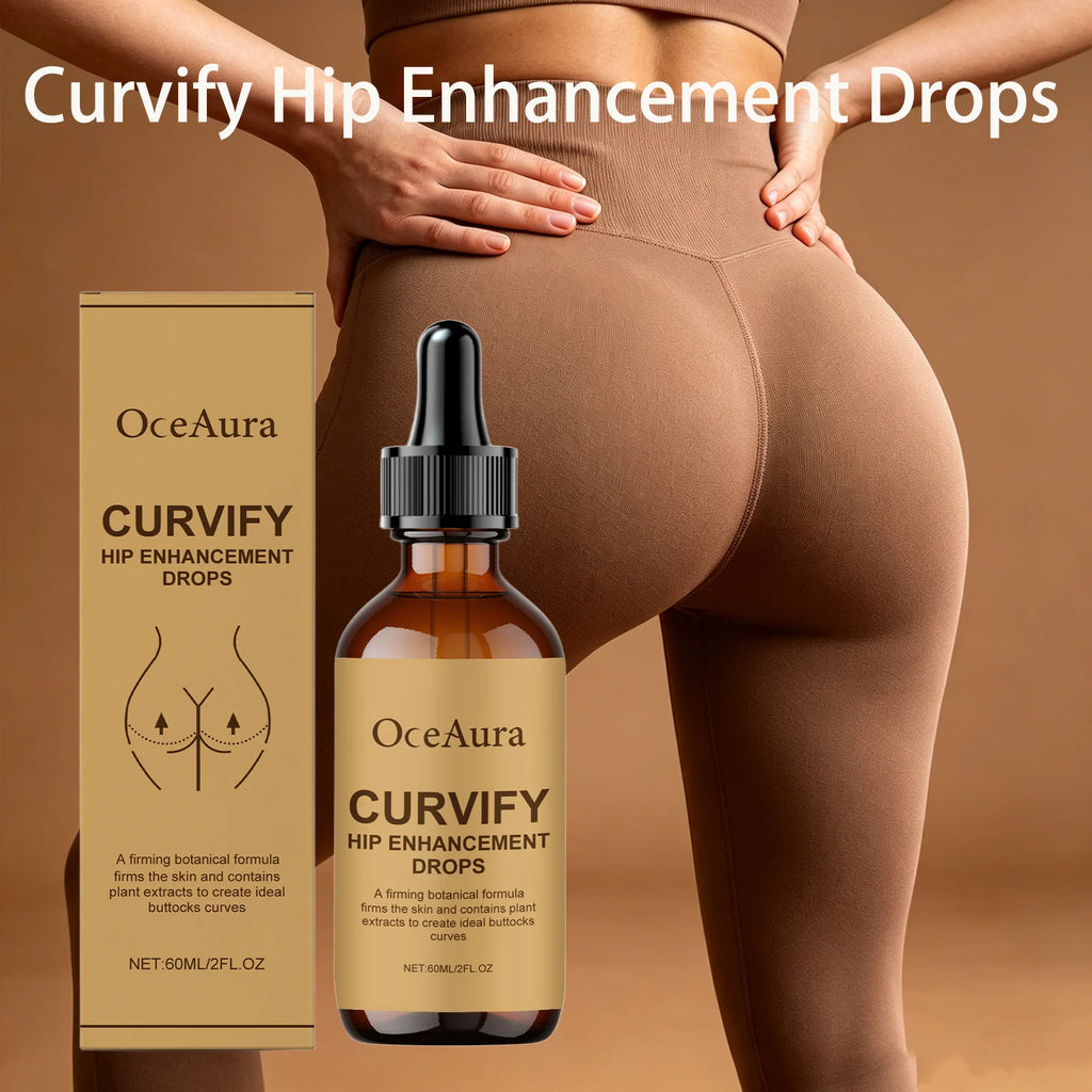 OceAura Curvify Hip Enhancement Drops Elasticity Boosting Hydrating Skin Shaping Hip Curves Body Firming Hip Lifting Serum 60ml Qme