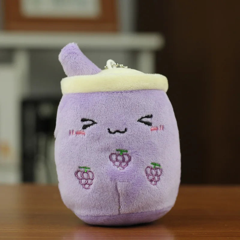 Boba Milk Tea Cup Plush Pillow Imitation Fruit Stuffed Toy Creative Qme purple M