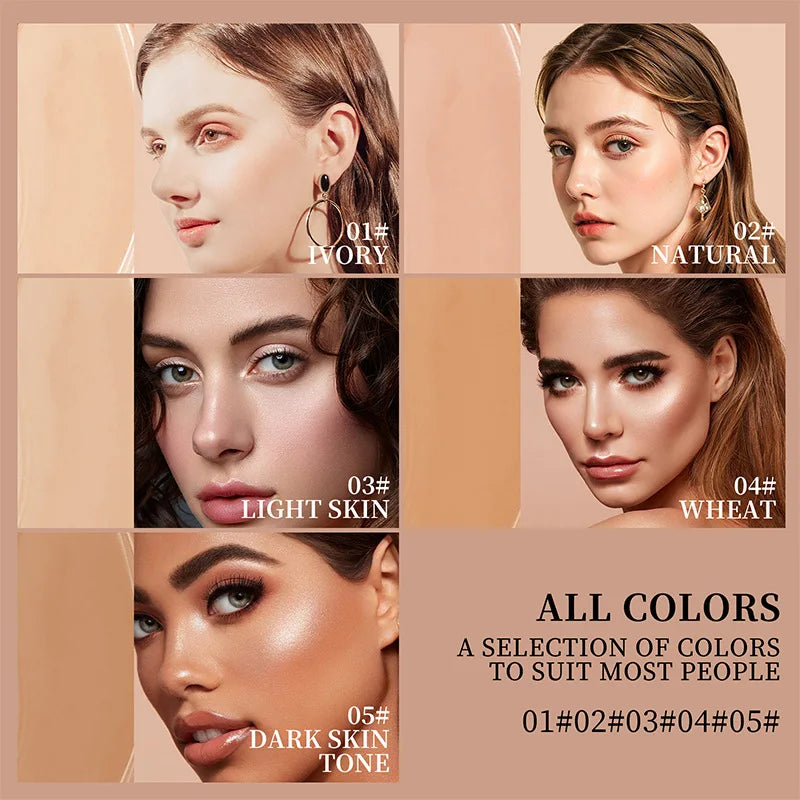 Cream Foundation Stick Flawless Satin Powder Long-lasting Waterproof Qme