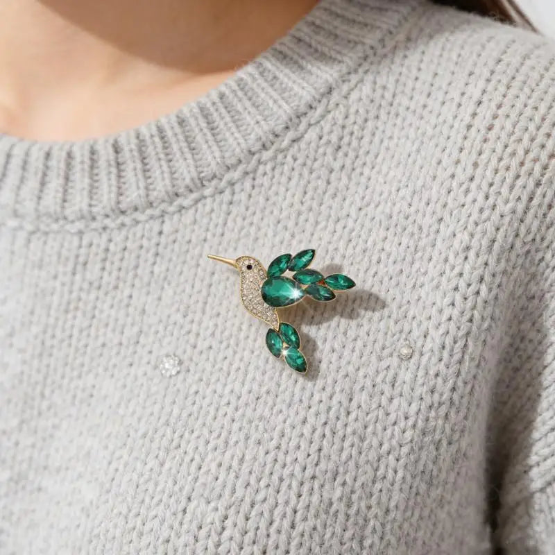 Rhinestone Bird Brooch for Women Sparkling Crystal Pin Fashion Jewelry for Coat Party Banquet Accessory Qme