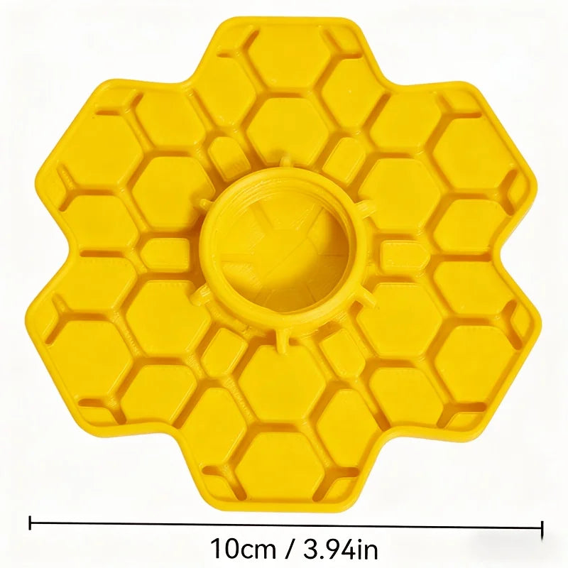 Bee Water Feeder with Perch Safe Honeybee Drinking Station for Garden Patio Beekeeping Supplies, Small-Hole Honeycomb Tray Qme