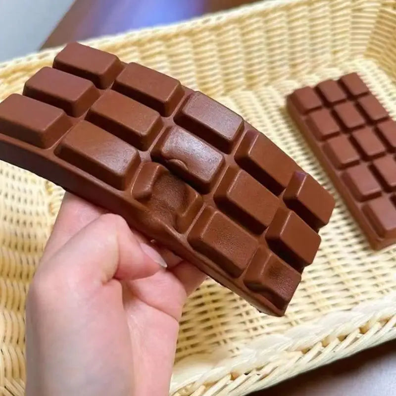 PU Squishy Chocolate Bar Ultra Slow Rising Realistic Toy Soft Squeeze Qme