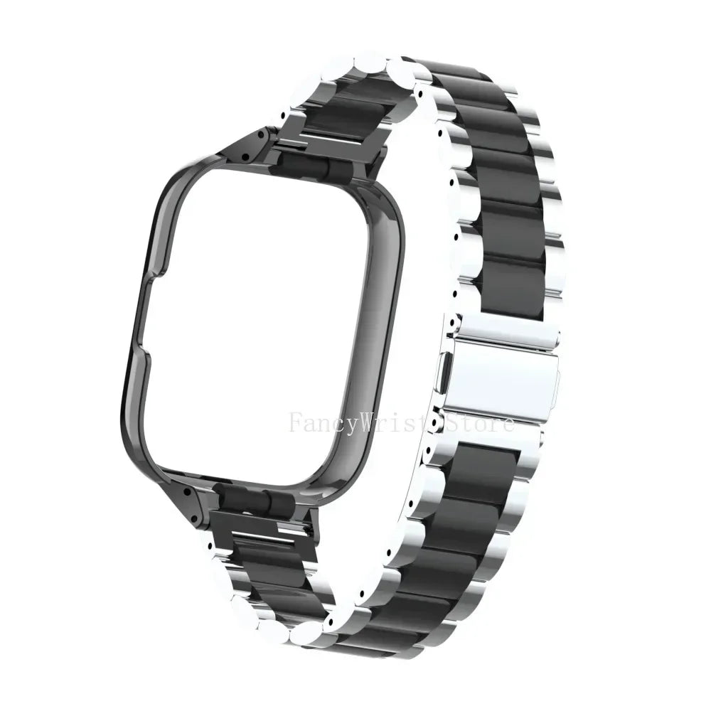 Stainless Steel Strap For Redmi Watch 3 Active Smart Watch Magnetic loop Bracelet Metal Case Protector Mi Watch lite Watchband Qme