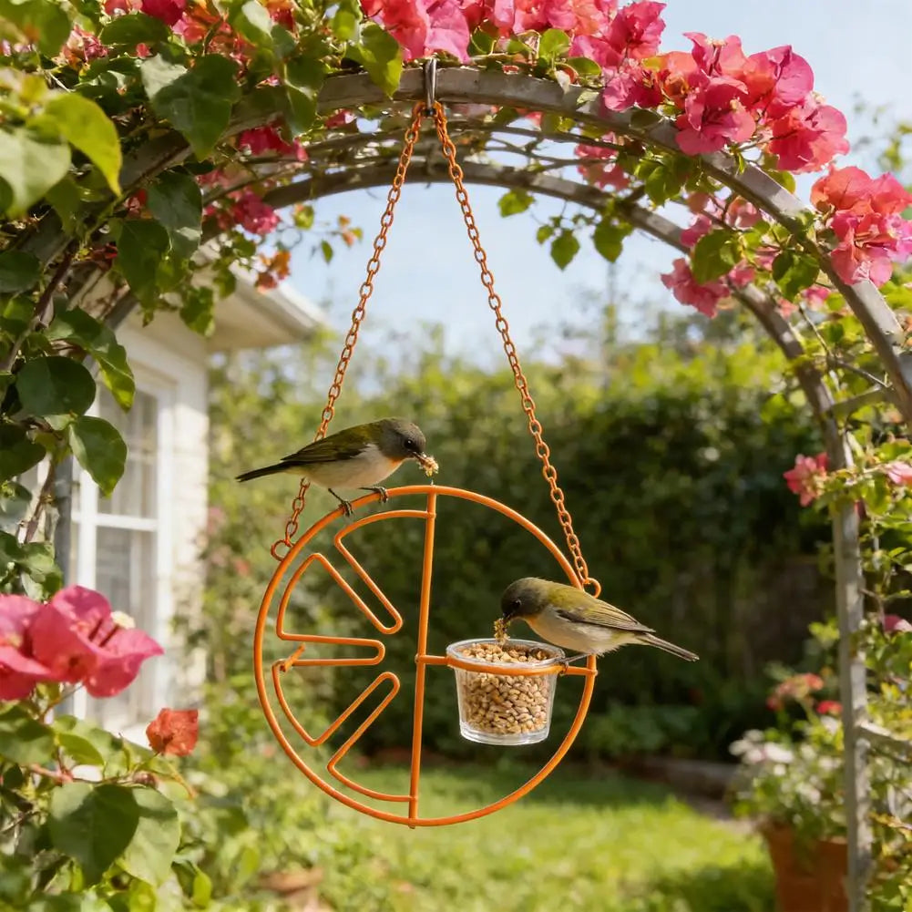 Orange Fruit Oriole Jelly Bird Feeder Slice Outdoor Garden Metal Qme