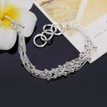 925 Sterling Silver Smooth Beads Chain Bracelet for Women Charm Fashion Party Wedding Engagement Jewelry Qme 20cm