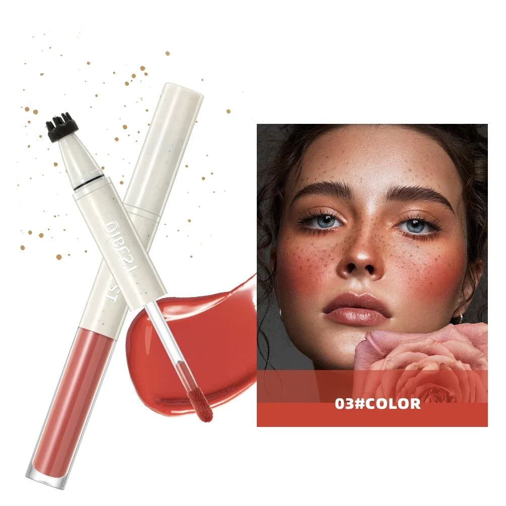 QIBEST Double Ended Natural Simulation Freckles Stamp Pen Liquid Blush 2 In 1 Stick Waterproof Lifelike Fake Freckles Pen Stick Qme 03