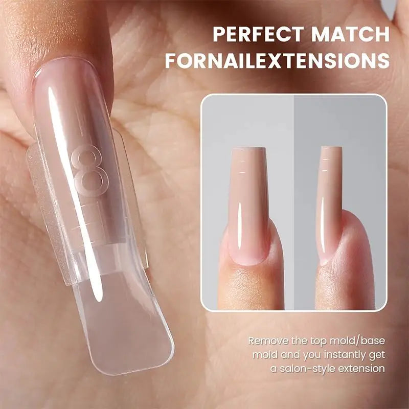 Coffin Nail Extension Forms Dual Mold Reusable DIY Acrylic Gel Qme
