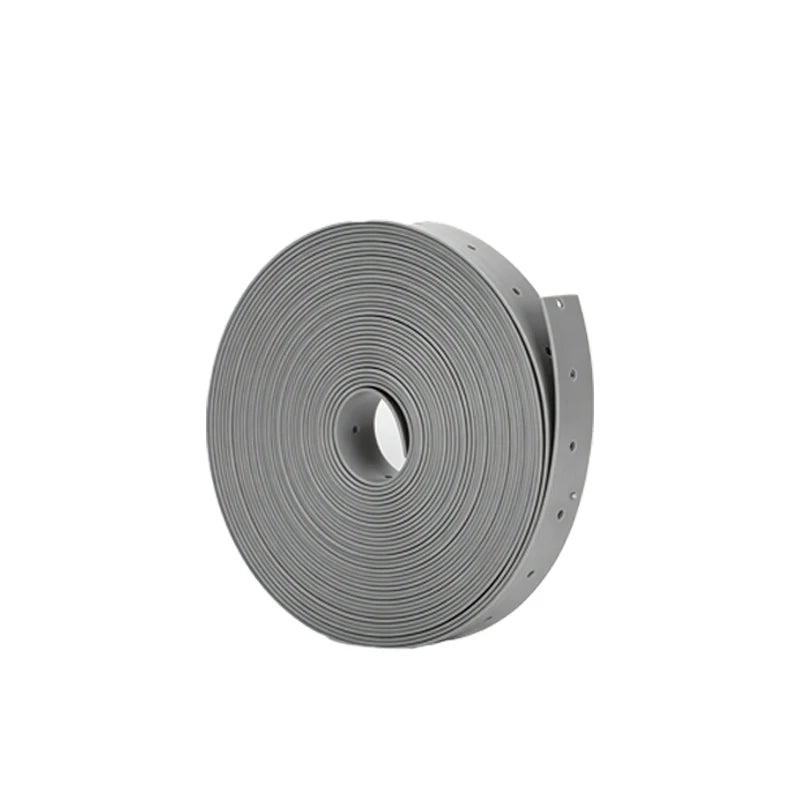 1 Roll 3/4 inch PP perforated plastic tape, suitable for fixing pipes and air ducts in pipelines, drainage, and HVAC systems Qme Grey 3m